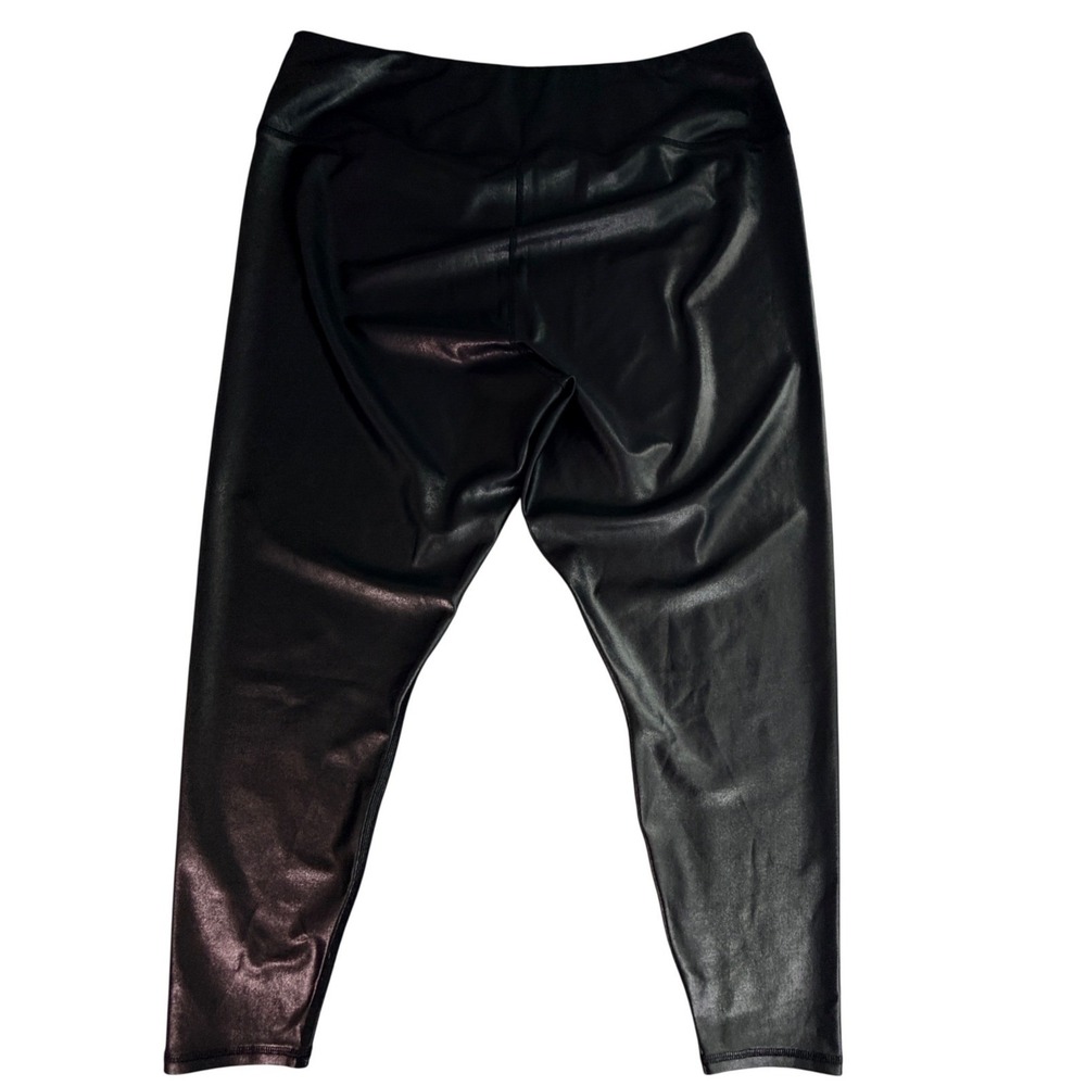 Maurices Faux Leather Leggings Black Metallic‎ High Waisted Plus Size 2X Short